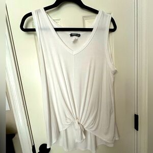 HEMISH USA Solid White V-Neck Oversized Tank from Tee For The Soul